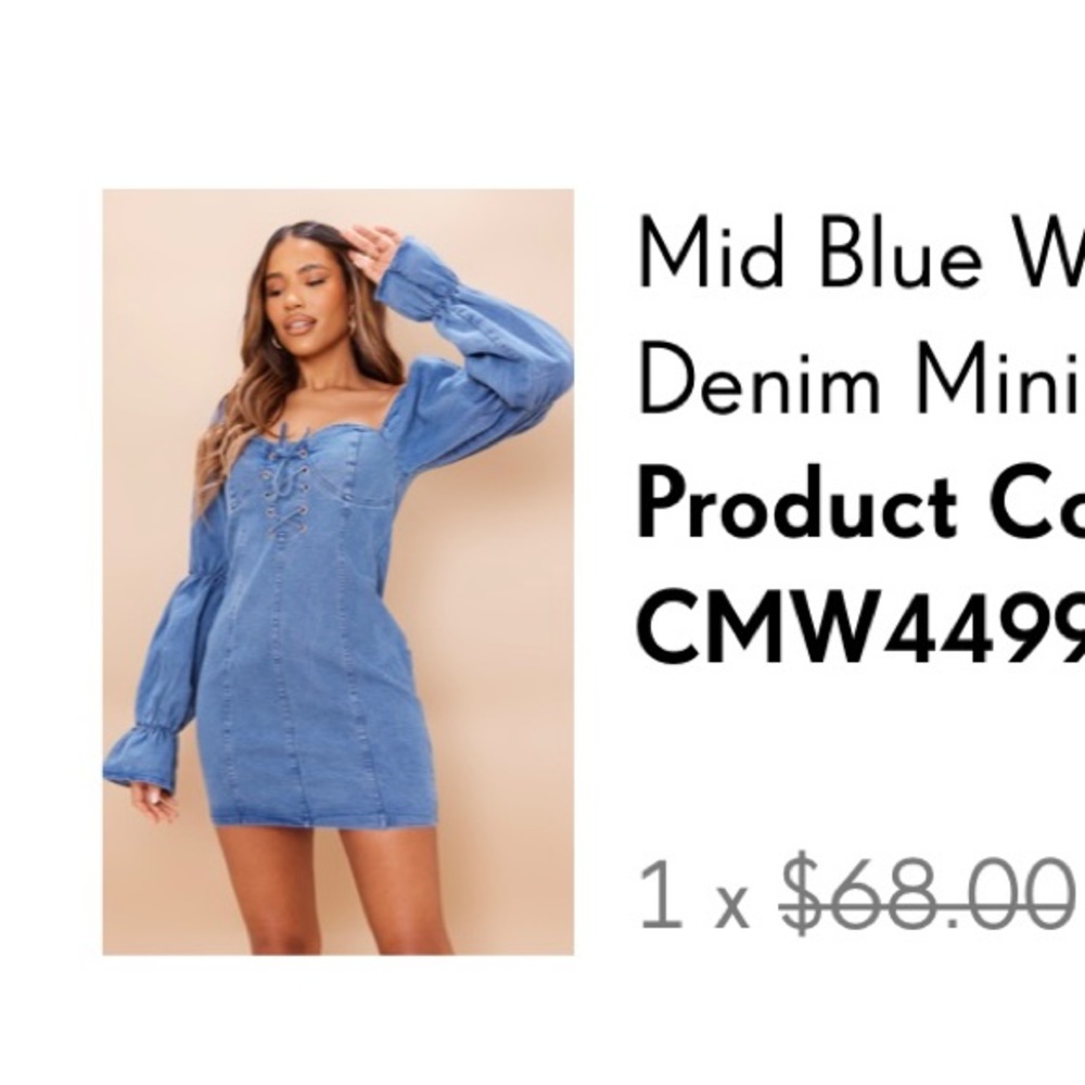 Brand new never worn denim mini dress
